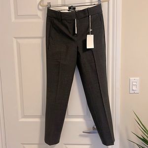 NWT. J. Crew 365 size 2, ankle length, mid rise charcoal gray suiting pants.